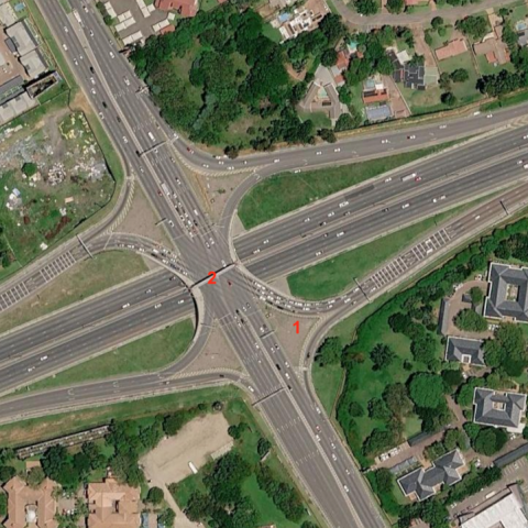 Aerial view of N1 Winnie Mandela interchange