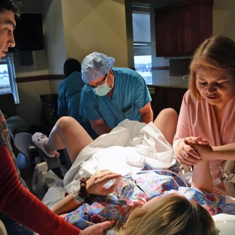 surrogate parents attending birth