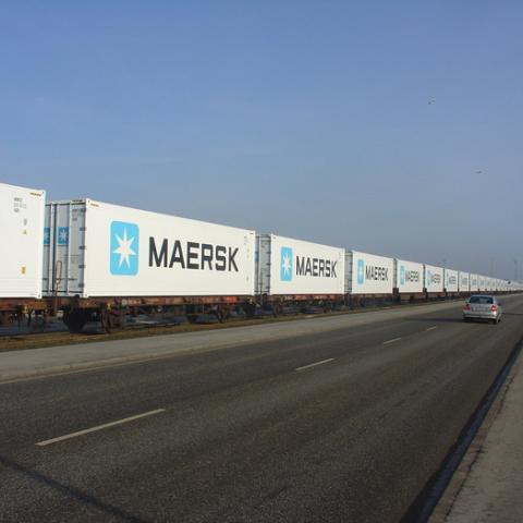 Maersk Containers on a train Maersk Containers on a train